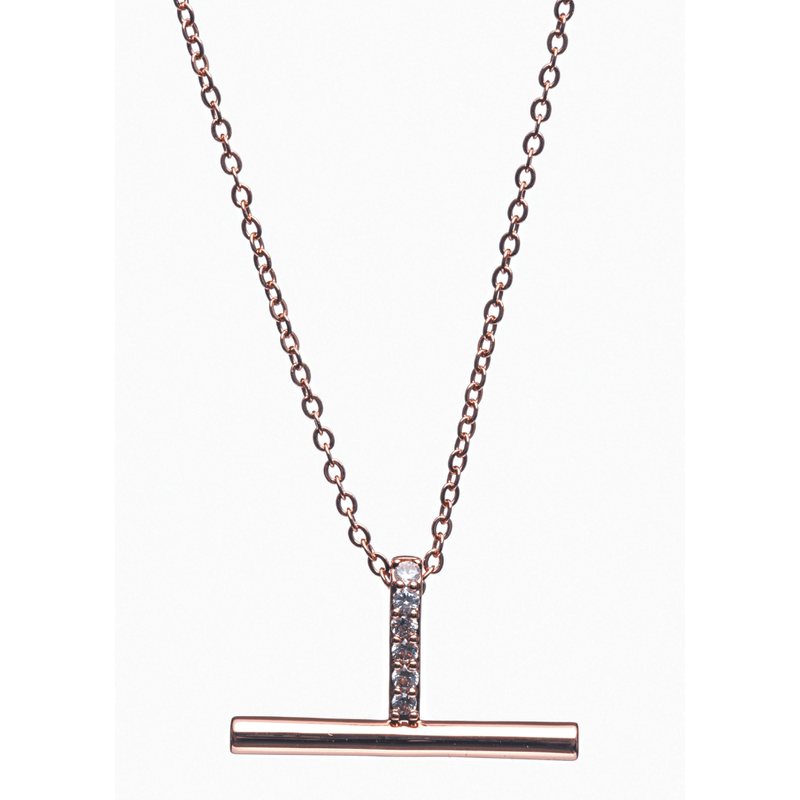 Rose Gold T Bar necklace